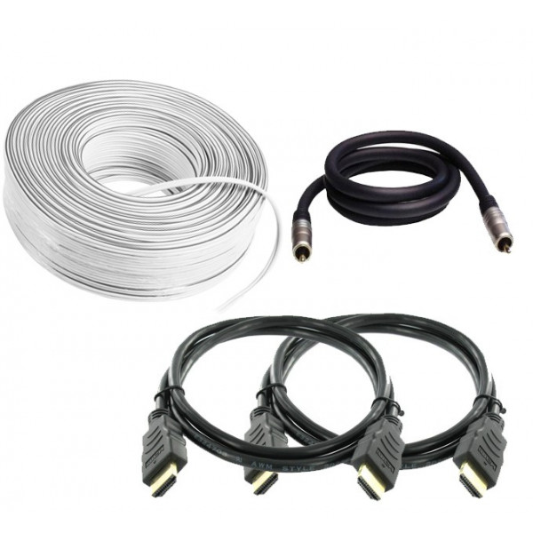 (2 x HDMI, 30m Speaker Cable, 3m Subwoofer Cable)