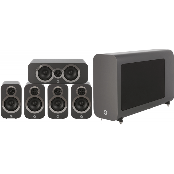 Q Acoustics 3000i 5.1 3010i Graphite Grey Home Theater Speaker Package 