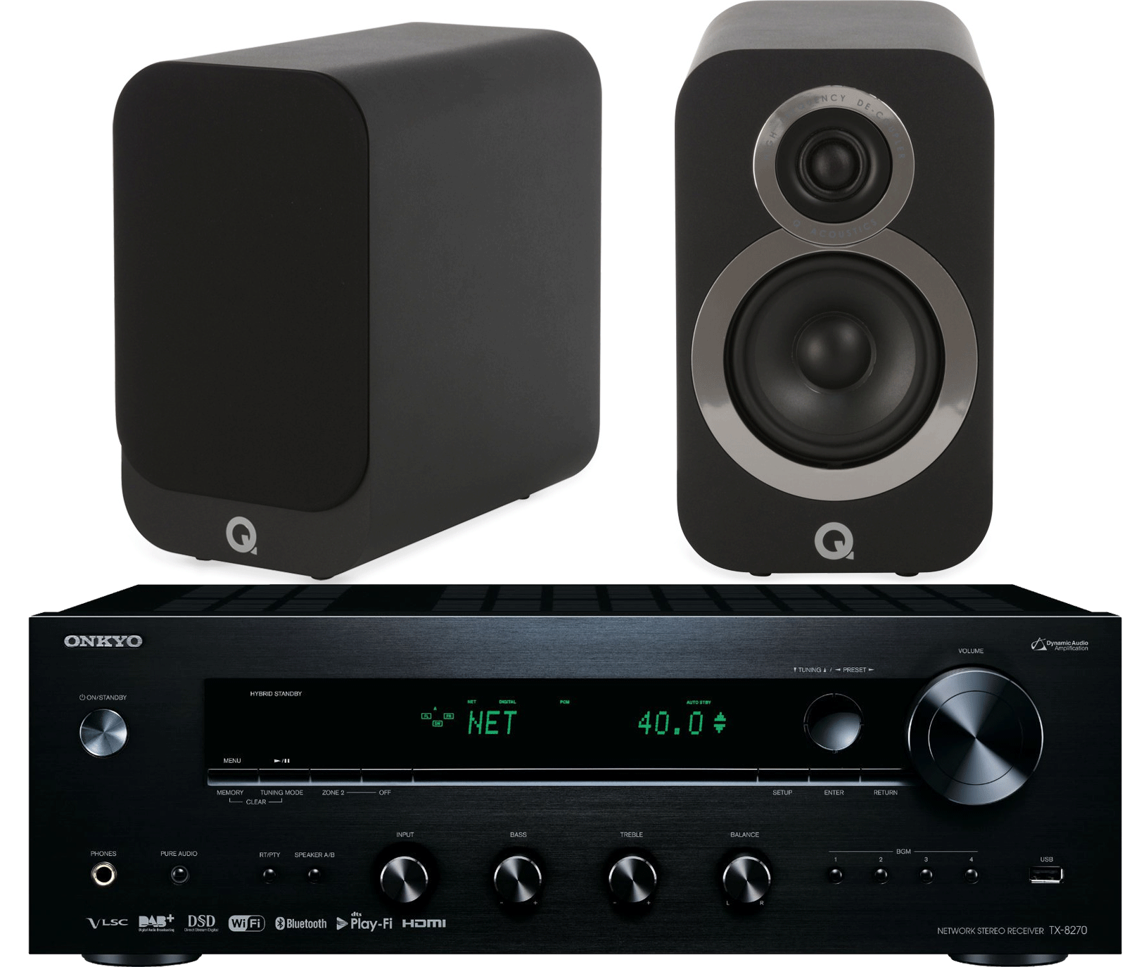 Onkyo Tx 8270 Network Stereo Receiver W Q Acoustics 3020i Speakers