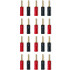 QED Screwloc ABS 4mm Banana Plugs - 10 x pairs (10 x red + 10 x black)